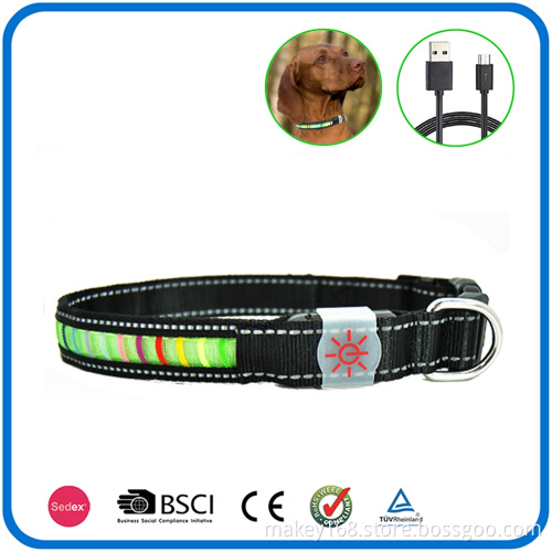 Nylon Glow In The Dark Pet Safe Collars And Leashes